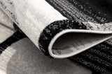 4' X 6' Gray Blocks And Rings Area Rug - Homeroots