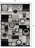 5' X 7' Gray Abstract Dhurrie Area Rug