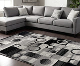 6' X 9' Gray Abstract Dhurrie Area Rug - Homeroots