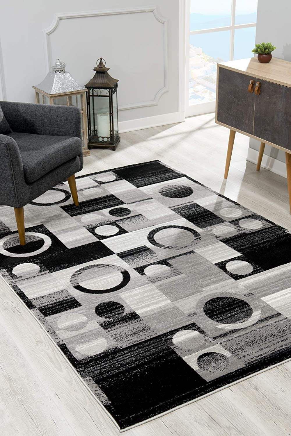 8' X 10' Gray Abstract Dhurrie Area Rug - Homeroots - Flyclothing LLC