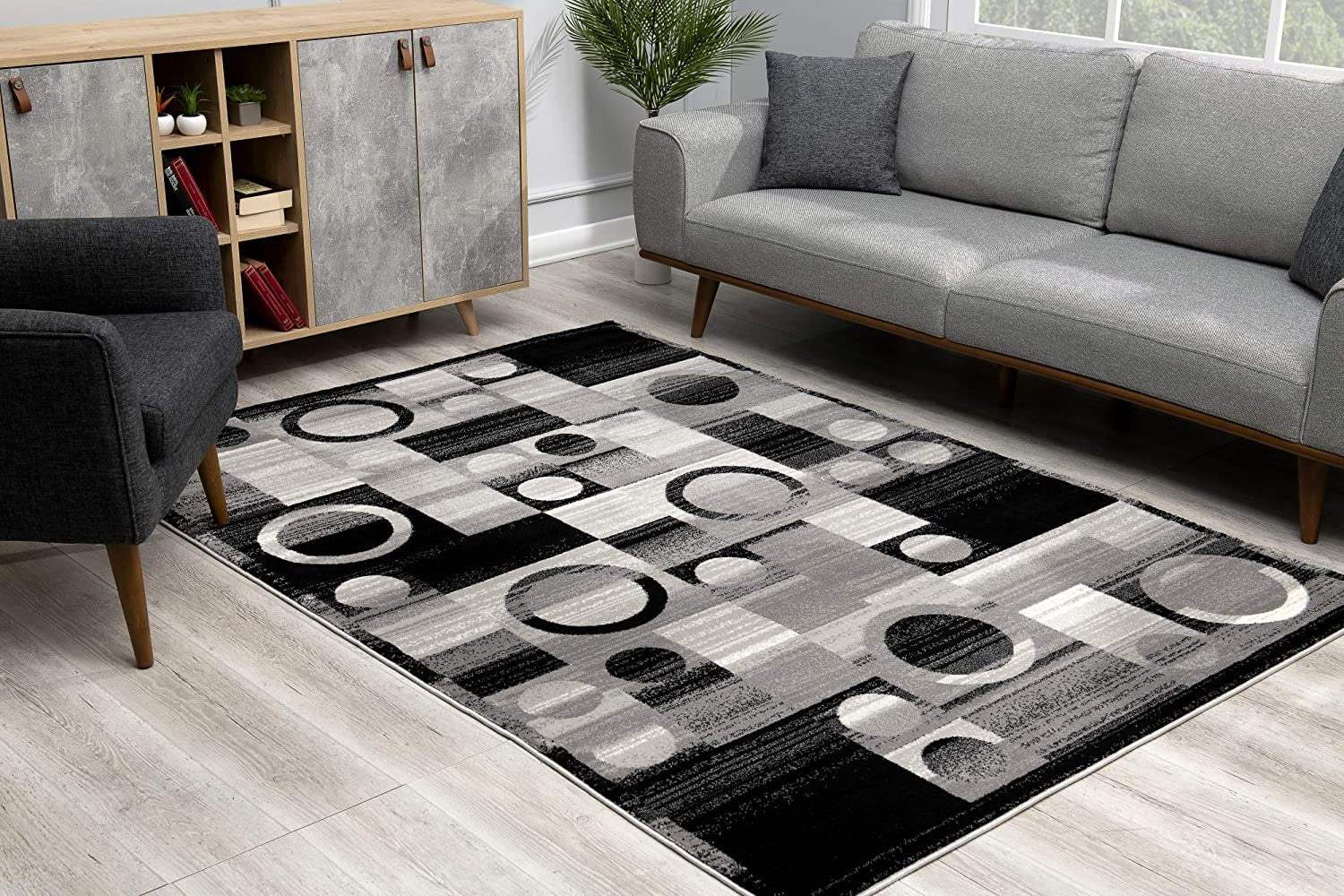 8' X 10' Gray Abstract Dhurrie Area Rug - Homeroots - Flyclothing LLC