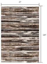 10' Beige Brown and Gray Abstract Runner Rug - Homeroots - Flyclothing LLC