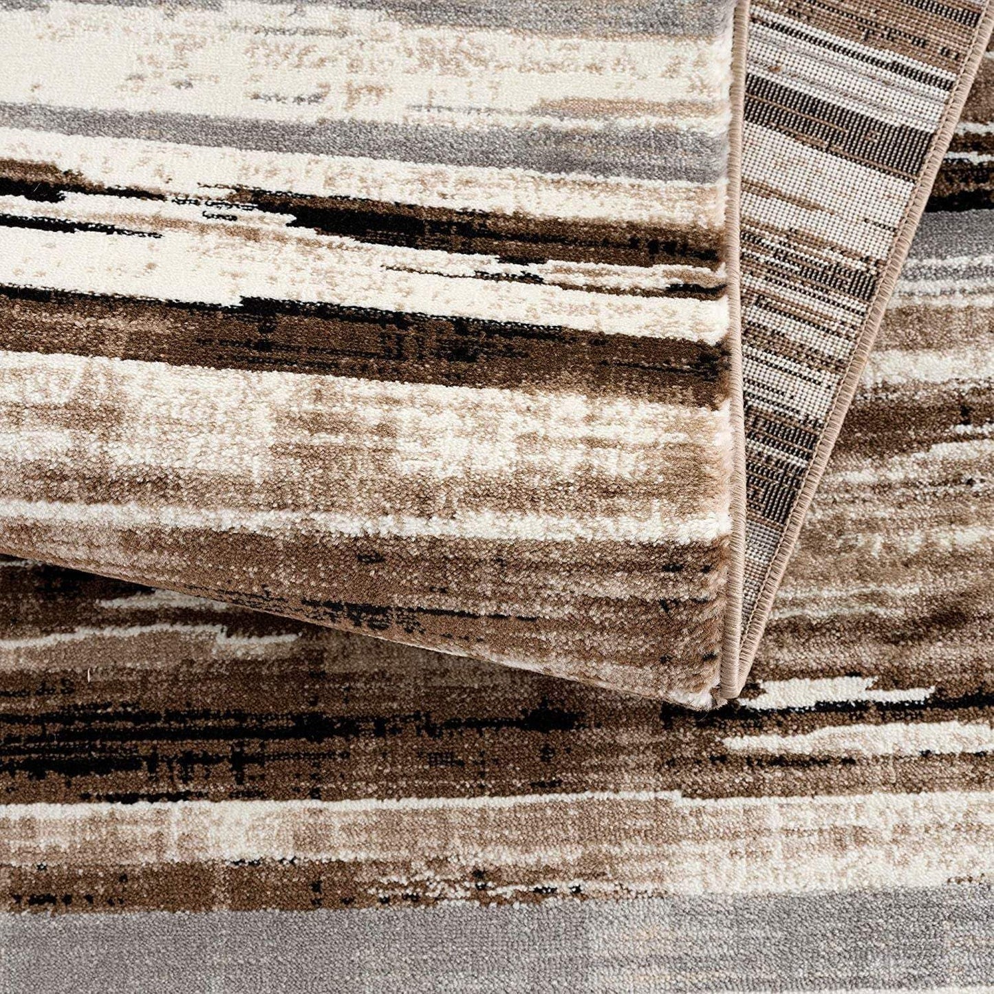 2' X 13' Beige Rustic Strokes Runner Rug - Homeroots - Flyclothing LLC