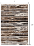 15' Beige Striped Dhurrie Runner Rug - Homeroots