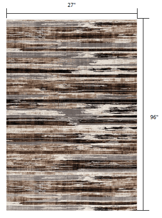 2' X 8' Beige Rustic Strokes Runner Rug - Homeroots - Flyclothing LLC