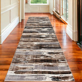 13' Runner Beige Striped Dhurrie Runner Rug - Homeroots