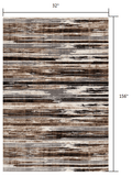 13' Runner Beige Striped Dhurrie Runner Rug - Homeroots