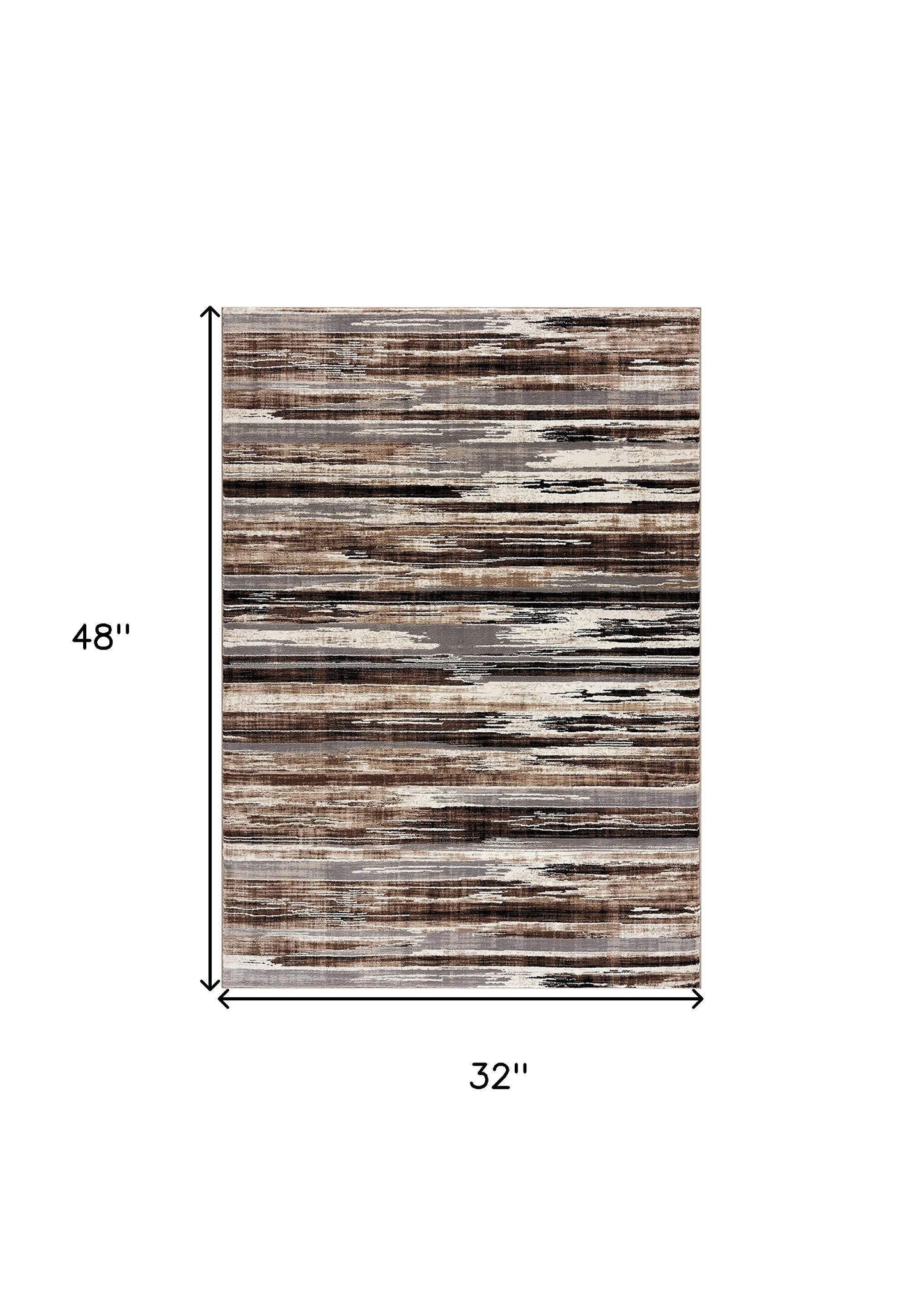 3' X 5' Beige Striped Power Loom Area Rug - Homeroots - Flyclothing LLC