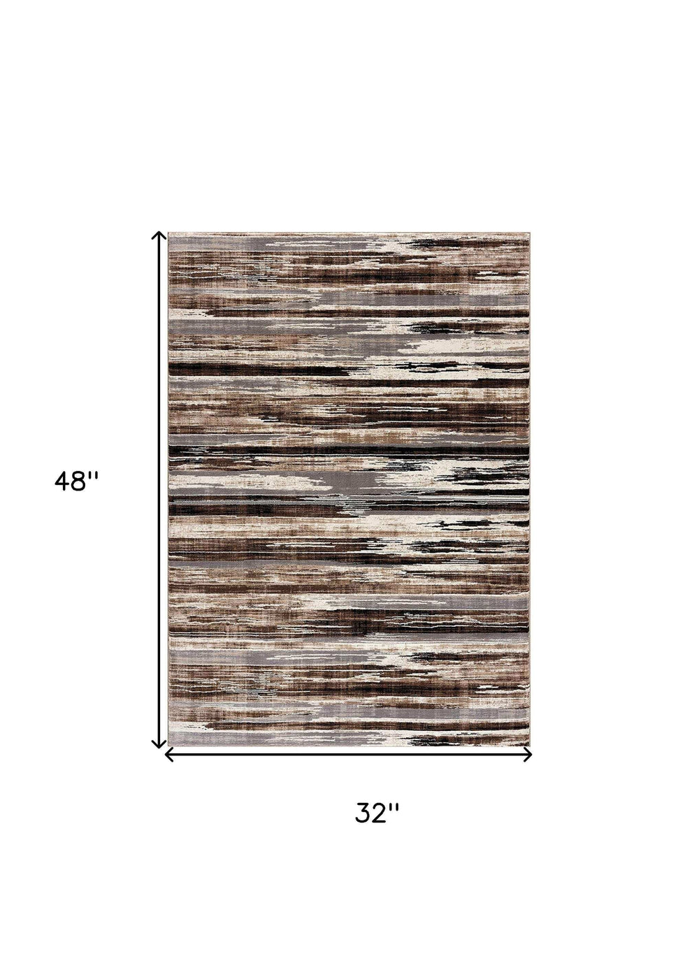 3' X 5' Beige Striped Power Loom Area Rug - Homeroots - Flyclothing LLC