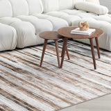 4' X 6' Gray and Brown Abstract Distressed Area Rug