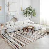 4' X 6' Gray and Brown Abstract Distressed Area Rug