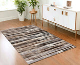 4' X 6' Gray and Brown Abstract Distressed Area Rug - Homeroots - Flyclothing LLC