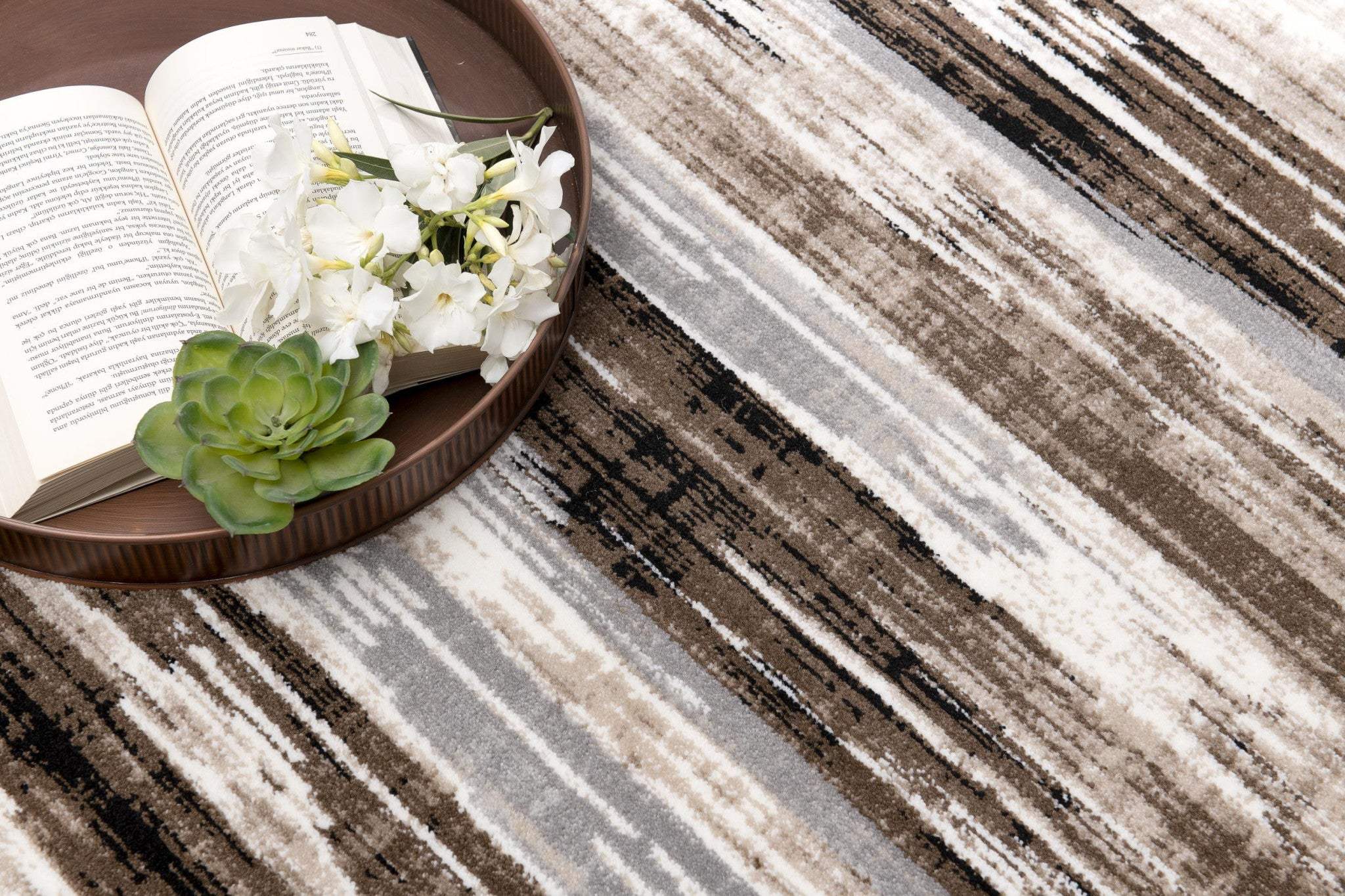 5' X 7' Beige Striped Dhurrie Area Rug - Homeroots - Flyclothing LLC