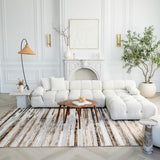 5' X 7' Beige Striped Dhurrie Area Rug - Homeroots - Flyclothing LLC
