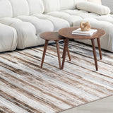 6' X 9' Beige Striped Dhurrie Area Rug - Homeroots