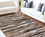 8' X 10' Beige Striped Dhurrie Area Rug - Homeroots - Flyclothing LLC