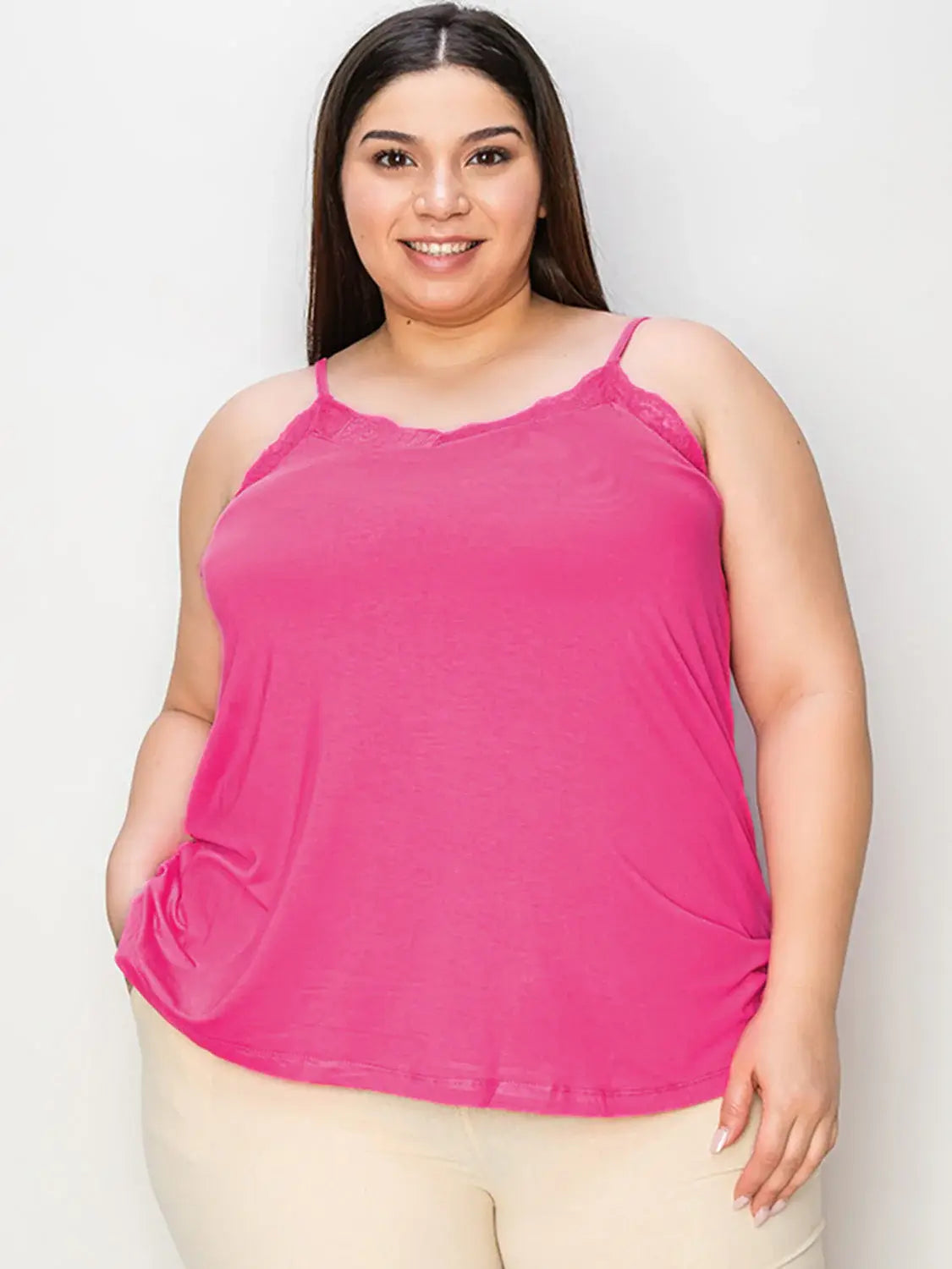Basic Bae Full Size Lace Trim V-Neck Cami - ShopBasicbae - Flyclothing LLC