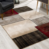 8' X 10' Brown Abstract Dhurrie Area Rug - Homeroots