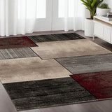 8' X 10' Brown Abstract Dhurrie Area Rug - Homeroots