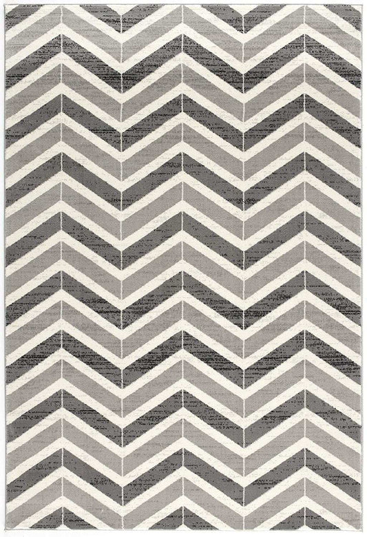 3' X 5' Gray Chevron Power Loom Area Rug - Homeroots - Flyclothing LLC