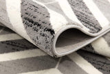 3' X 5' Gray Chevron Power Loom Area Rug - Homeroots - Flyclothing LLC