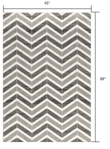 4' X 6' Gray Chevron Power Loom Area Rug - Homeroots - Flyclothing LLC