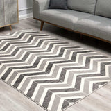 5' X 8' Gray Chevron Dhurrie Area Rug - Homeroots - Flyclothing LLC