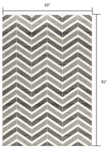 5' X 8' Gray Chevron Dhurrie Area Rug - Homeroots - Flyclothing LLC