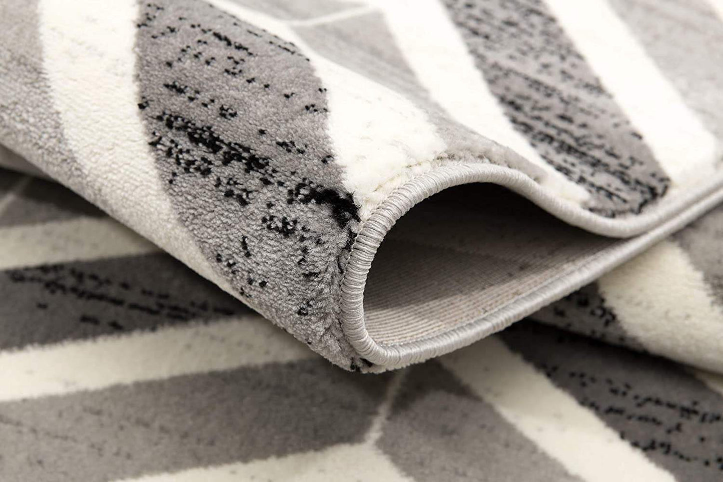 7' X 9' Gray Chevron Dhurrie Area Rug - Homeroots - Flyclothing LLC
