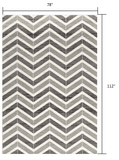 7' X 9' Gray Chevron Dhurrie Area Rug - Homeroots - Flyclothing LLC