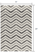 8' X 11' Gray Chevron Dhurrie Area Rug - Homeroots - Flyclothing LLC