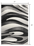 2' X 4' Gray Abstract Dhurrie Area Rug - Homeroots