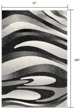 15' Gray Abstract Dhurrie Runner Rug - Homeroots