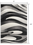 20' Gray Abstract Dhurrie Runner Rug