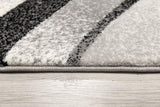 3' X 5' Gray Abstract Power Loom Area Rug