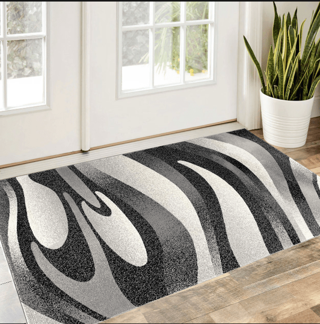 3' X 5' Gray Abstract Power Loom Area Rug - Homeroots