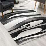 4' X 6' Gray Abstract Power Loom Area Rug - Homeroots