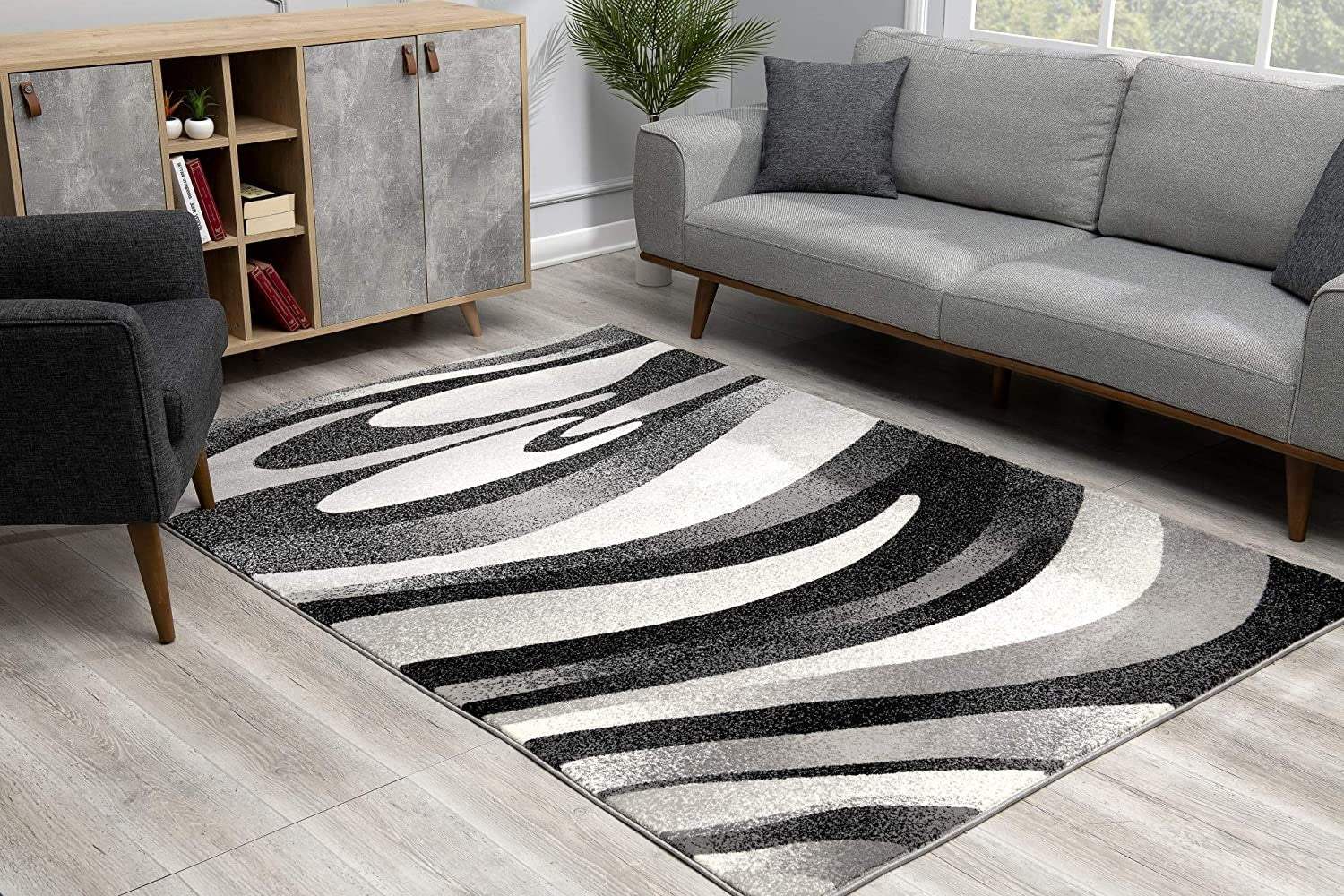 4' X 6' Gray Abstract Power Loom Area Rug - Homeroots - Flyclothing LLC