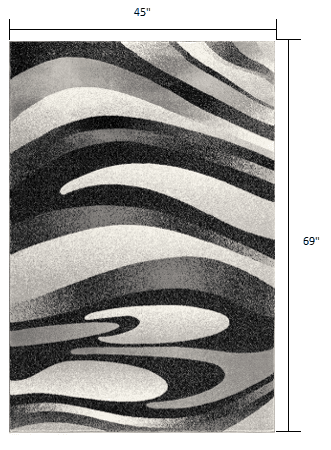 4' X 6' Gray Abstract Power Loom Area Rug - Homeroots - Flyclothing LLC