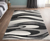 4' X 6' Gray Abstract Power Loom Area Rug - Homeroots - Flyclothing LLC