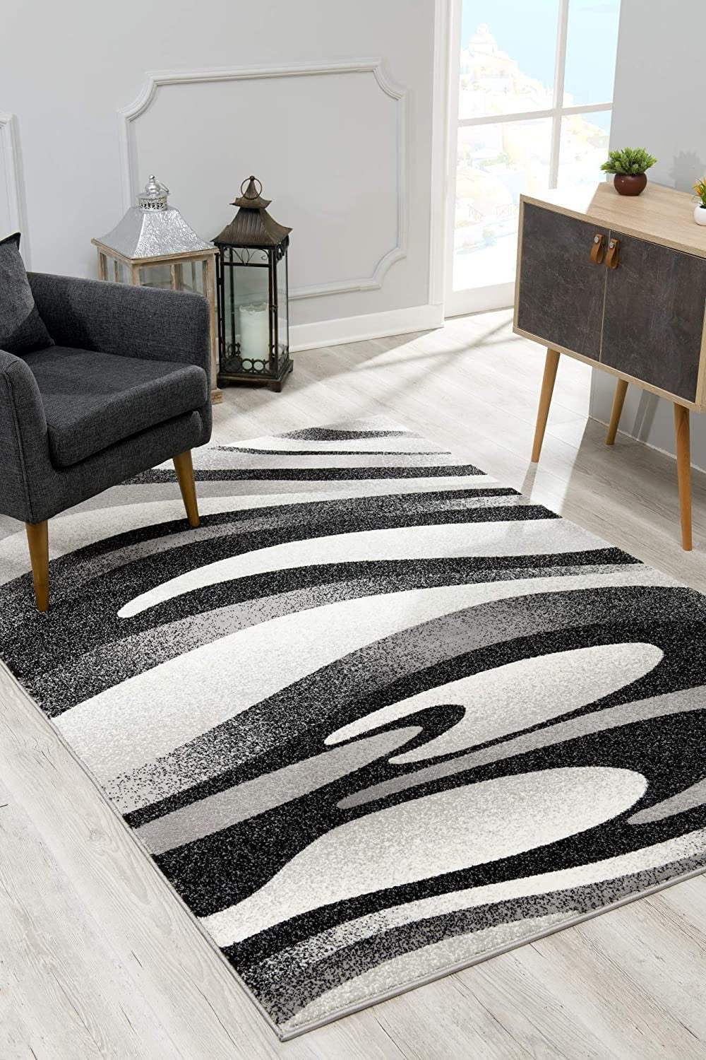 5' X 7' Gray Abstract Dhurrie Area Rug - Homeroots - Flyclothing LLC