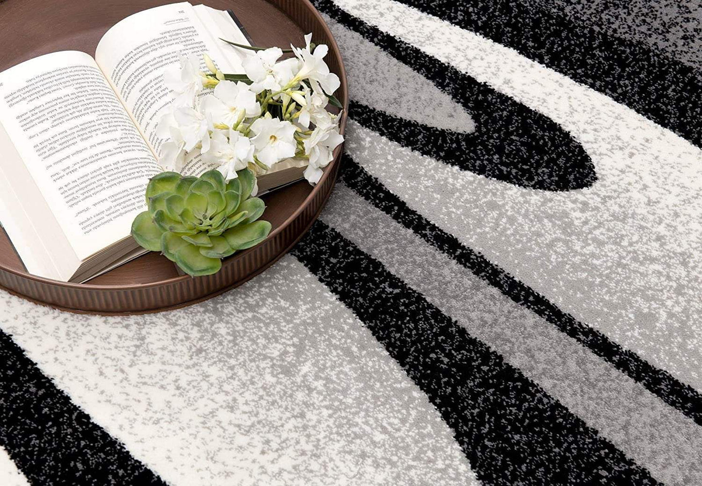 5' X 7' Gray Abstract Dhurrie Area Rug - Homeroots - Flyclothing LLC