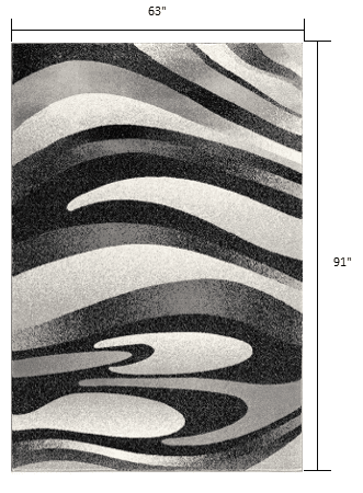 5' X 7' Gray Abstract Dhurrie Area Rug - Homeroots - Flyclothing LLC