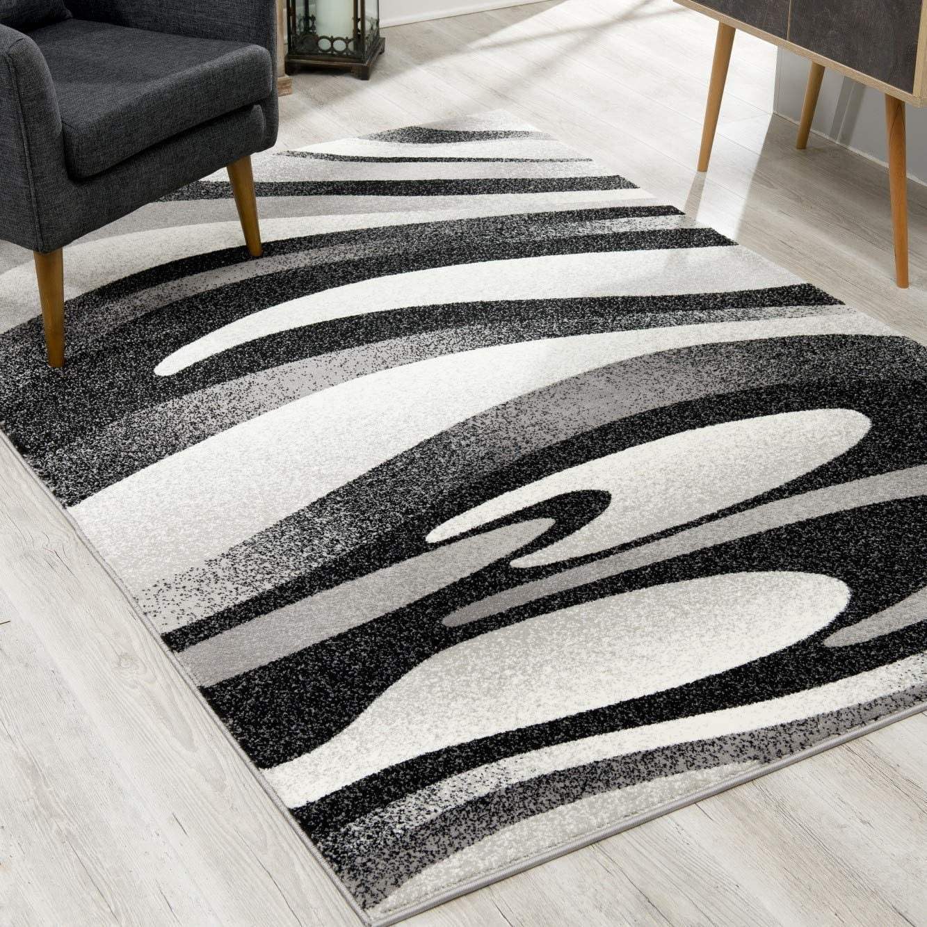 6' X 9' Gray Abstract Dhurrie Area Rug - Homeroots - Flyclothing LLC