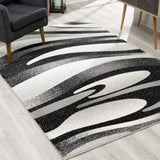 6' X 9' Gray Abstract Dhurrie Area Rug - Homeroots