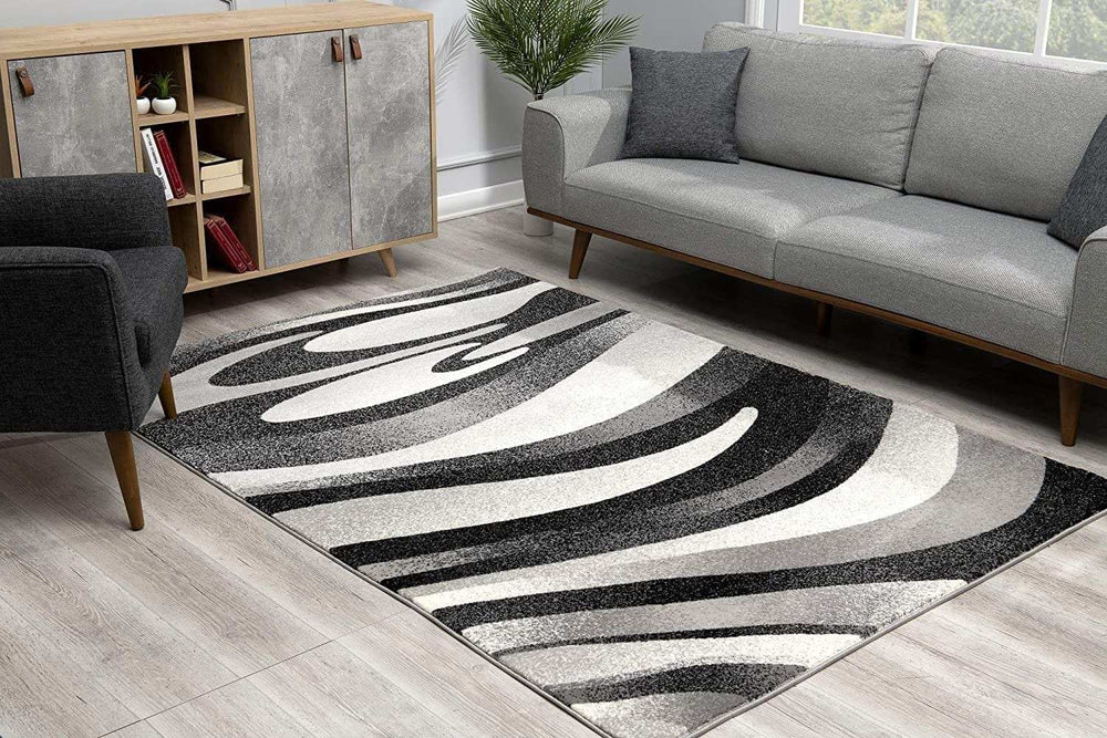 6' X 9' Gray Abstract Dhurrie Area Rug - Homeroots - Flyclothing LLC