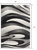 6' X 9' Gray Abstract Dhurrie Area Rug - Homeroots