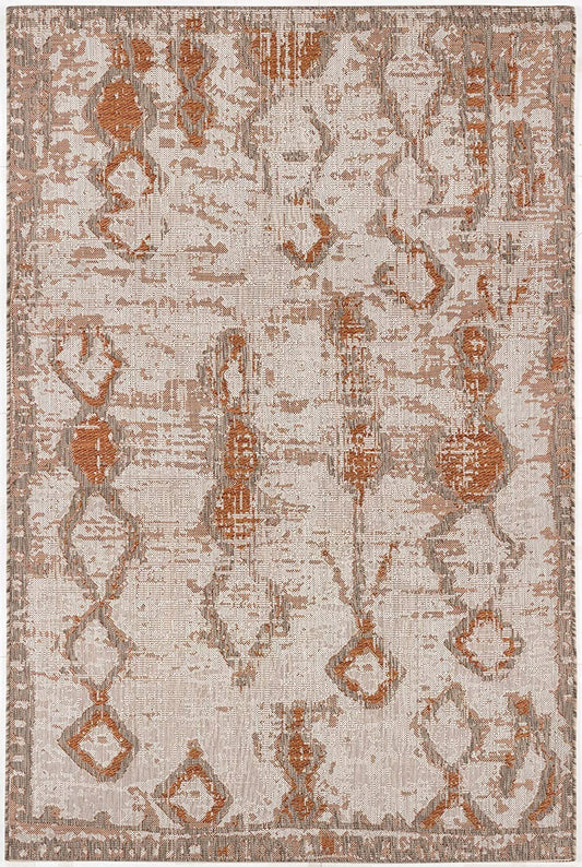5' X 7' Beige and Brown Abstract Area Rug
