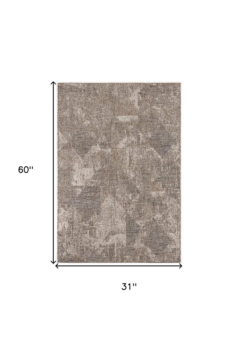 3' X 5' Ivory Distressed Diamonds Area Rug - Homeroots - Flyclothing LLC