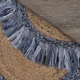 Denim And Natural Jute Fringed Round Rug - Homeroots - Flyclothing LLC